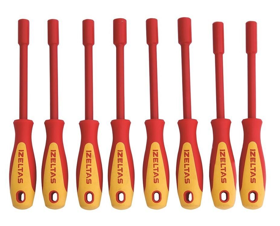 İzeltaş  1000V Süngüsü İzoleli Lokma Uçlu Tornavida Seti 8 Parça (4773008108)