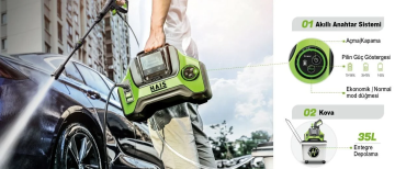 Hais LC301W Akülü Basınçlı Yıkama Makinesi 95 Bar