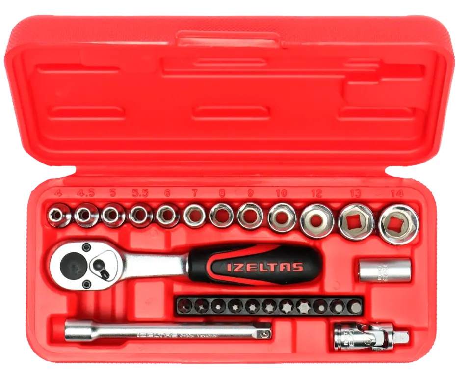 İzeltaş  1/4'' Altı Köşe Lokma Anahtar Ve Bits Set 27 Parça (14000005132)