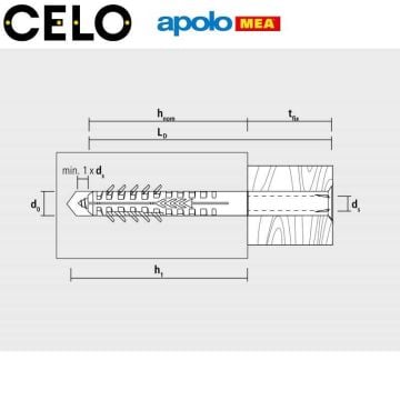 MEA HBR Boşluklu Çerçeve Dübeli + PZ3 Vida (8x80mm, 25 adet)