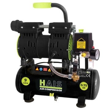 Hais ZBS09 9 Litre Hava Kompresörü Yağsız Sessiz 0.75 Hp