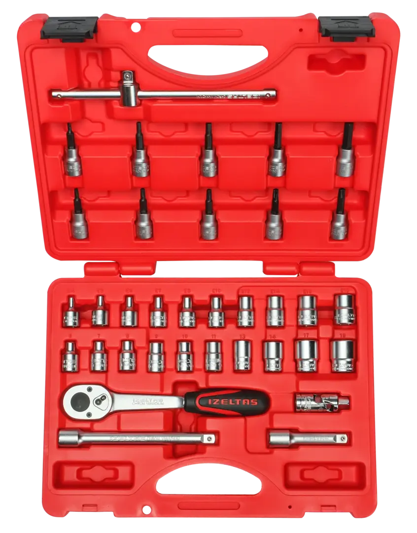 İzeltaş  3/8'' Altı Köşe Lokma Anahtar Ve Lokmalı Allen Set 35 Parça (14000005135)