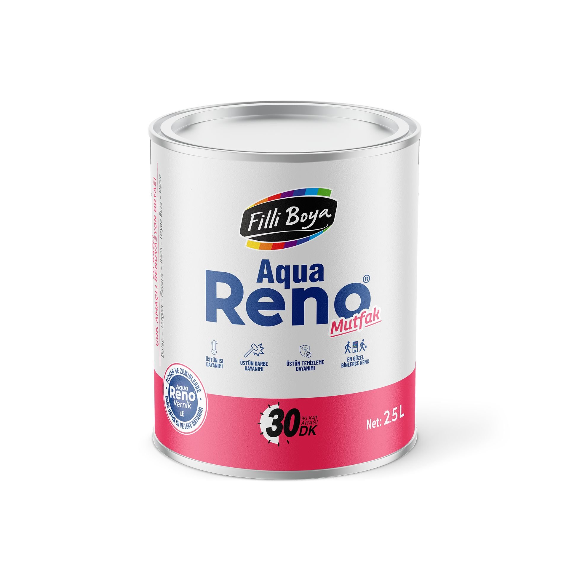 Filli Boya Aqua Reno Mutfak Dönüşüm Yenileme Boyası 0,75 Lt Sis Bulutu